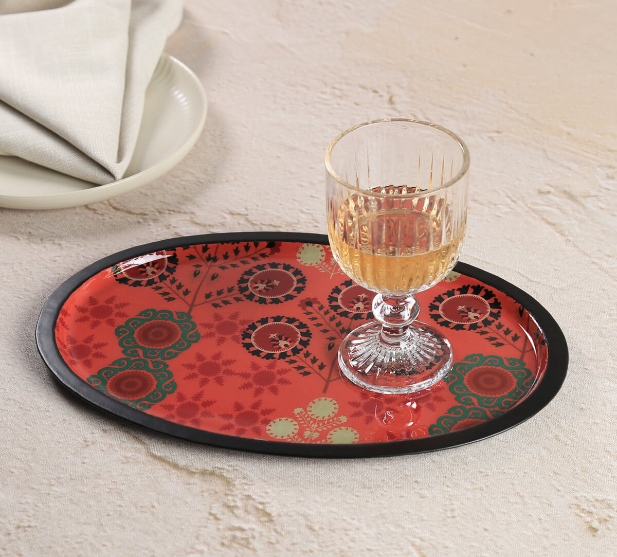 India Circus by Krsnaa Mehta Raceme Rosettes Oval Tray