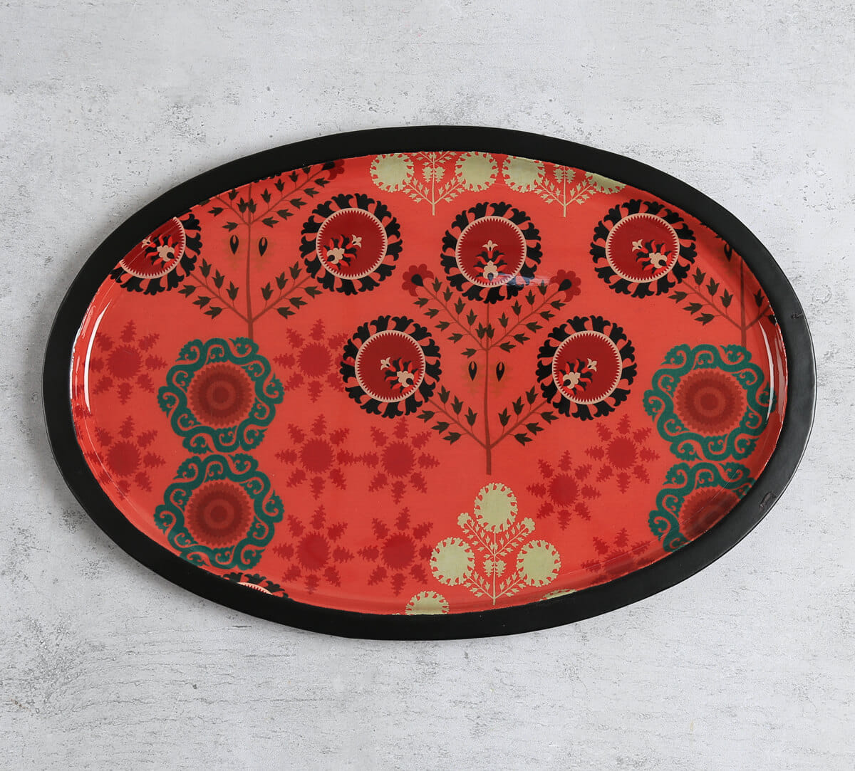India Circus by Krsnaa Mehta Raceme Rosettes Oval Tray