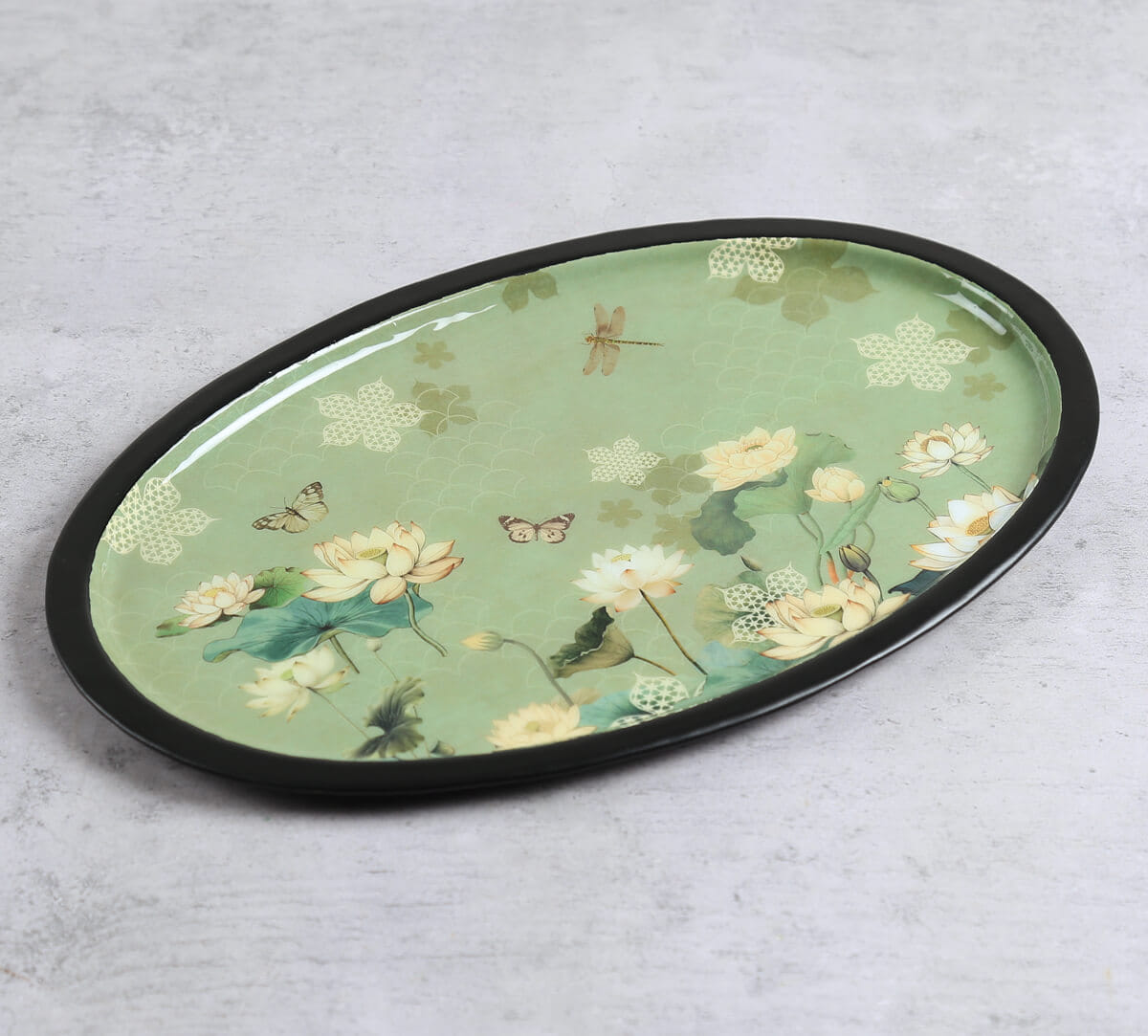 India Circus by Krsnaa Mehta Sage Serenity Oval Tray