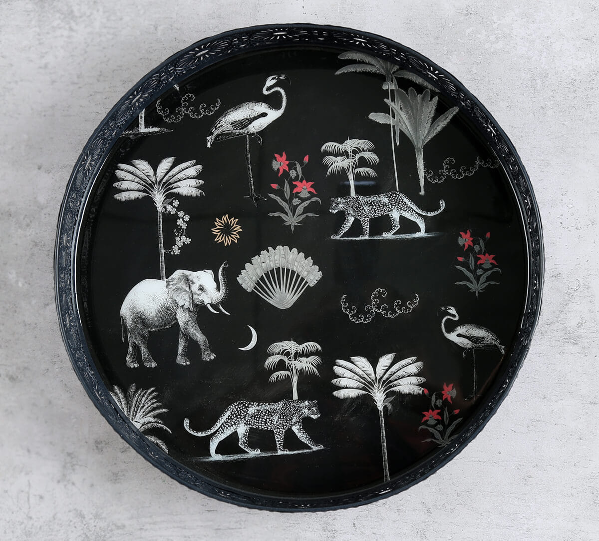 India Circus by Krsnaa Mehta Animalia Creations Iron Round Tray