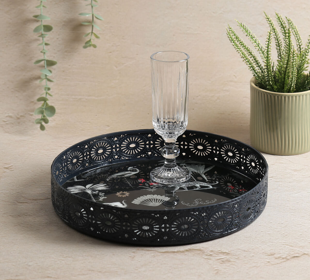 India Circus by Krsnaa Mehta Animalia Creations Iron Round Tray