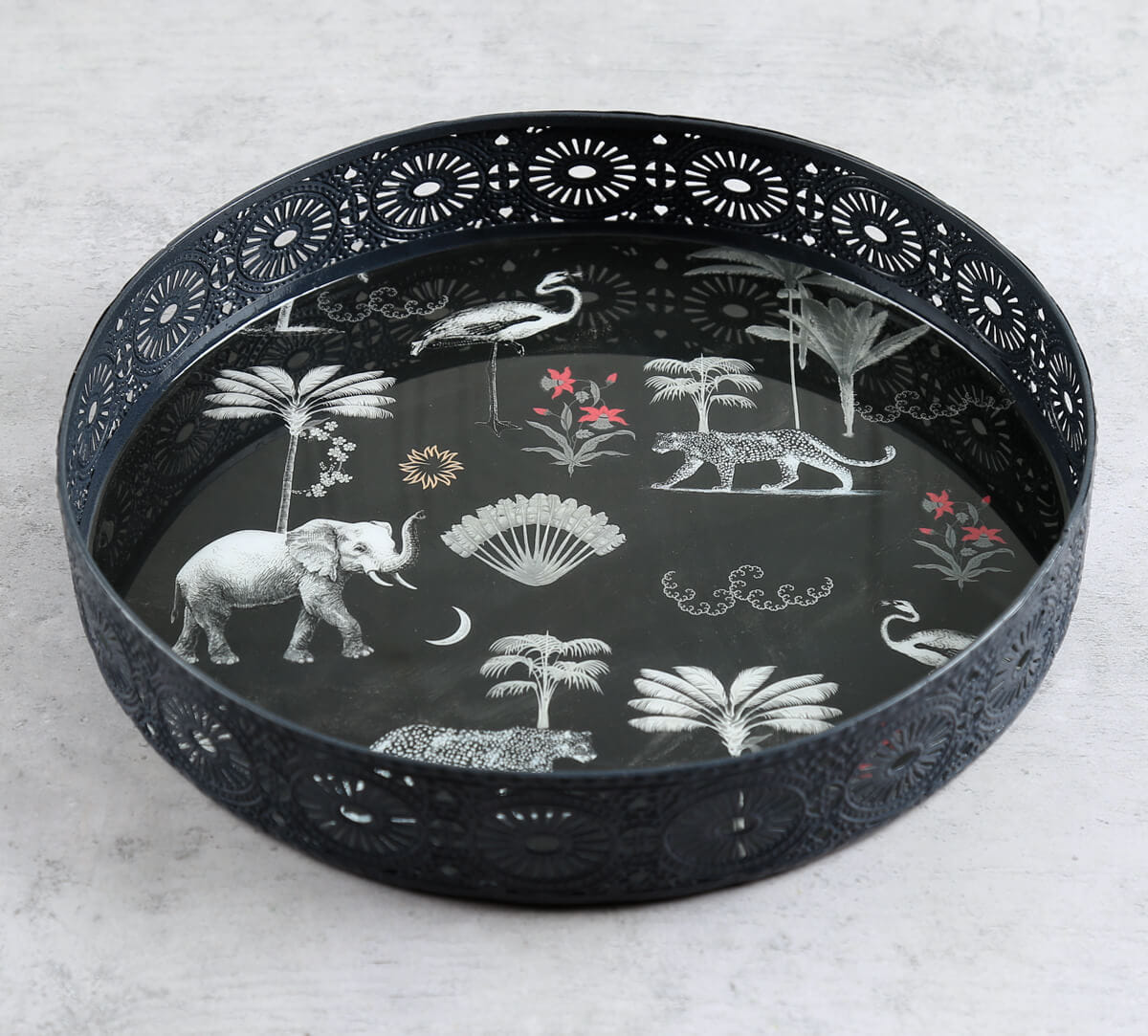 India Circus by Krsnaa Mehta Animalia Creations Iron Round Tray