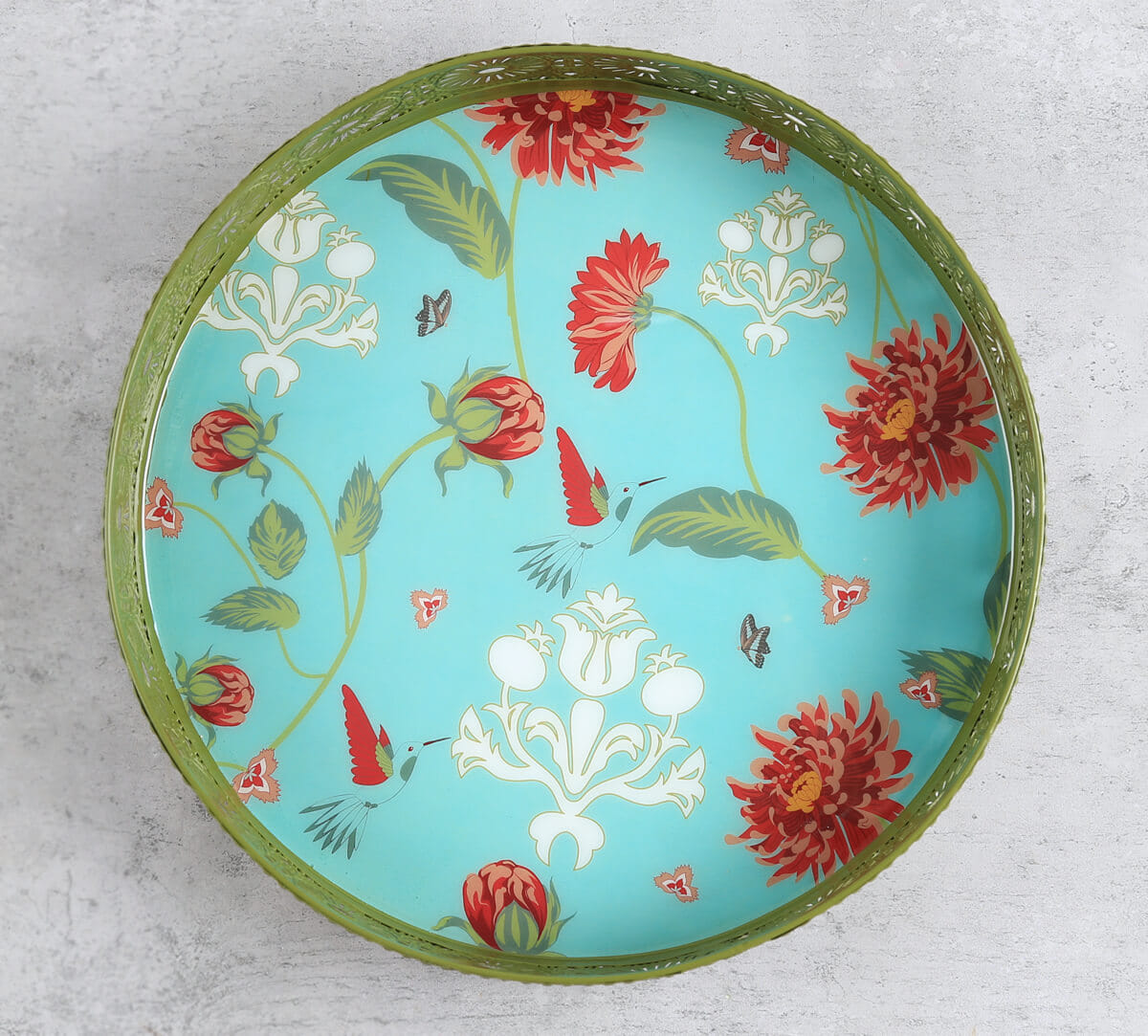 India Circus by Krsnaa Mehta Zinnian Jazz Iron Round Tray