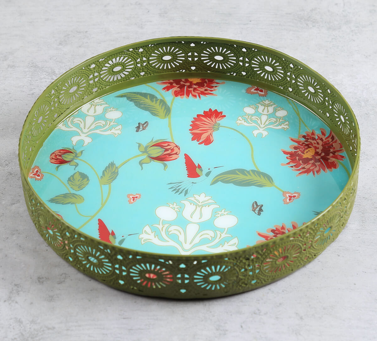 India Circus by Krsnaa Mehta Zinnian Jazz Iron Round Tray