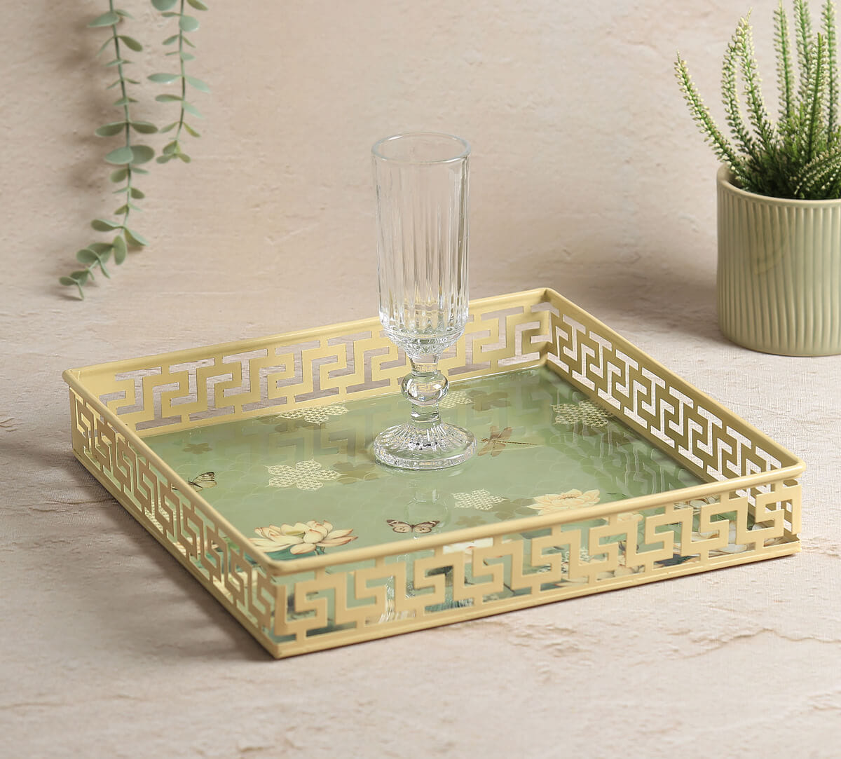 India Circus by Krsnaa Mehta Sage Serenity Iron Square Tray