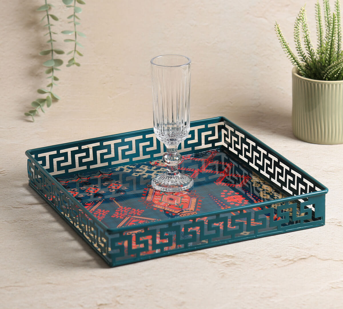 India Circus by Krsnaa Mehta Enchanting Mirage Iron Square Tray