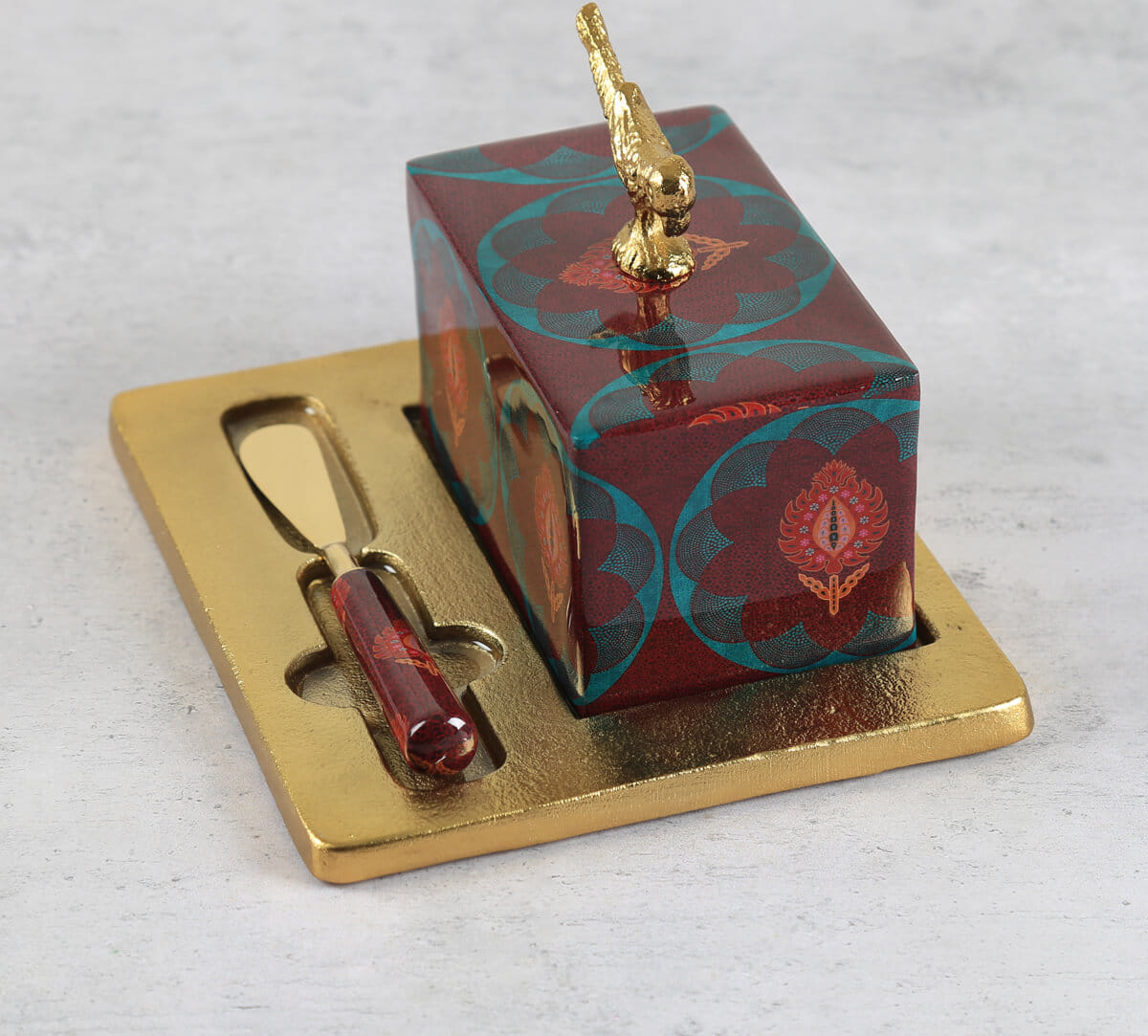 India Circus by Krsnaa Mehta Moving Kilims Butter Dish with Butter Knife