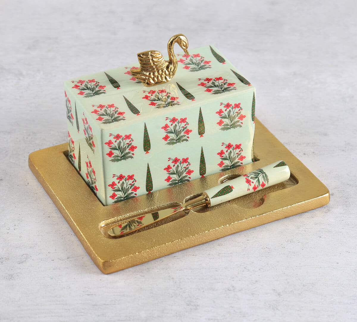 India Circus by Krsnaa Mehta Royal Courtyard Butter Dish with Butter Knife