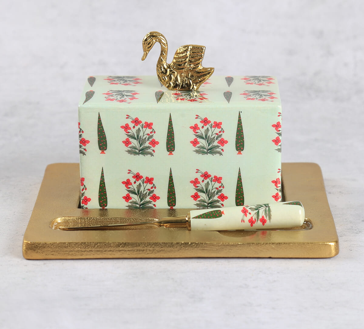 India Circus by Krsnaa Mehta Royal Courtyard Butter Dish with Butter Knife