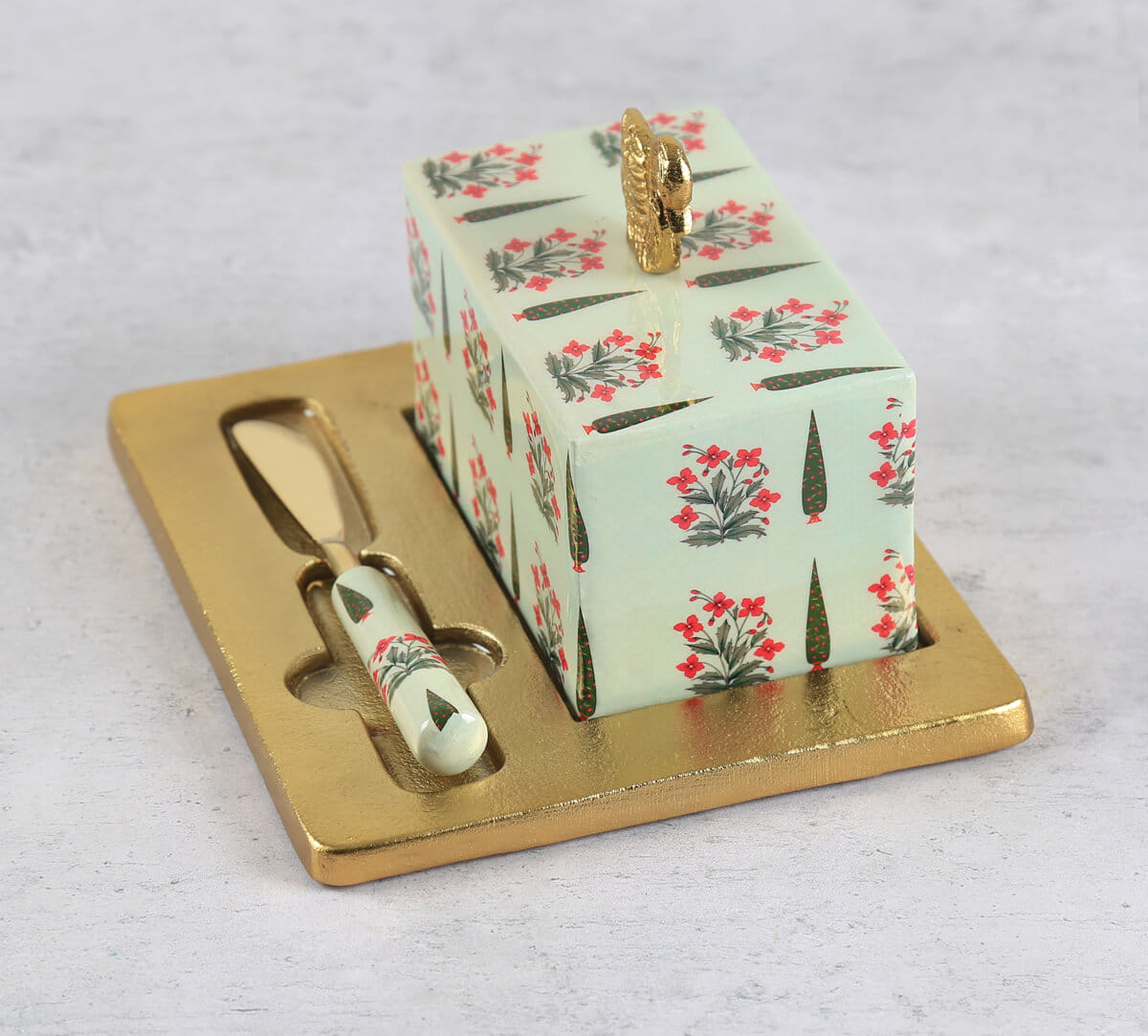 India Circus by Krsnaa Mehta Royal Courtyard Butter Dish with Butter Knife