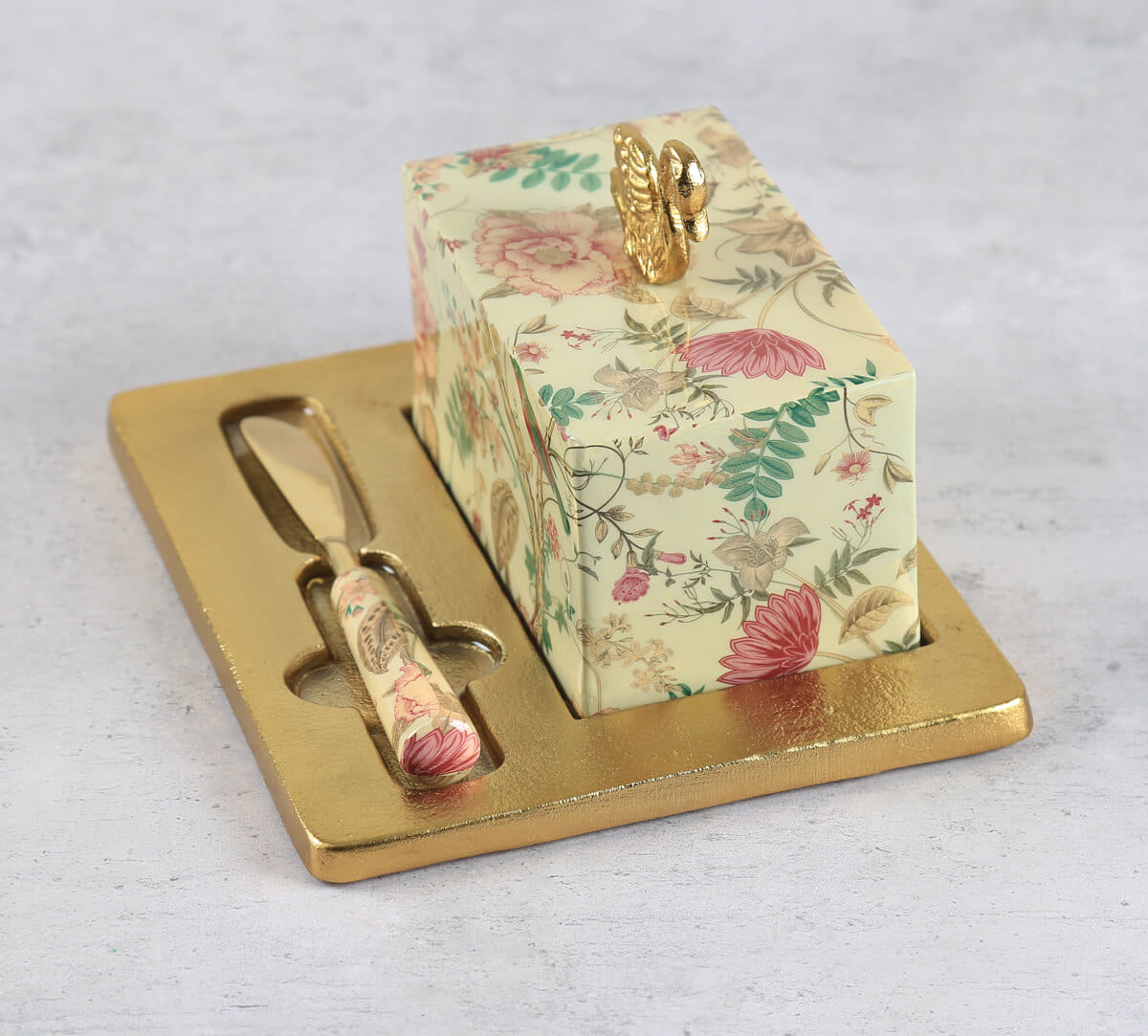 India Circus by Krsnaa Mehta Rustic Realm Butter Dish with Butter Knife