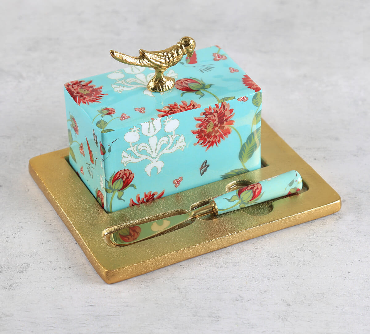 India Circus by Krsnaa Mehta Zinnian Jazz Butter Dish with Butter Knife