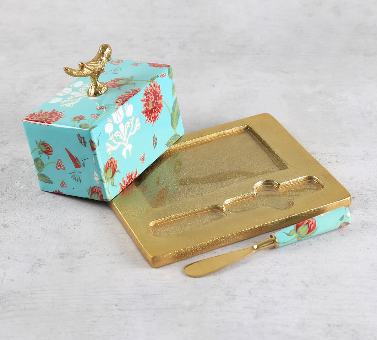 India Circus by Krsnaa Mehta Zinnian Jazz Butter Dish with Butter Knife