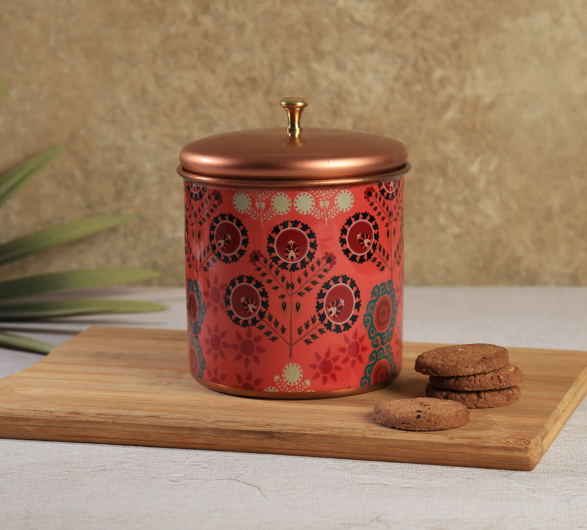 India Circus by Krsnaa Mehta Raceme Rosettes Steel Cookie Jar