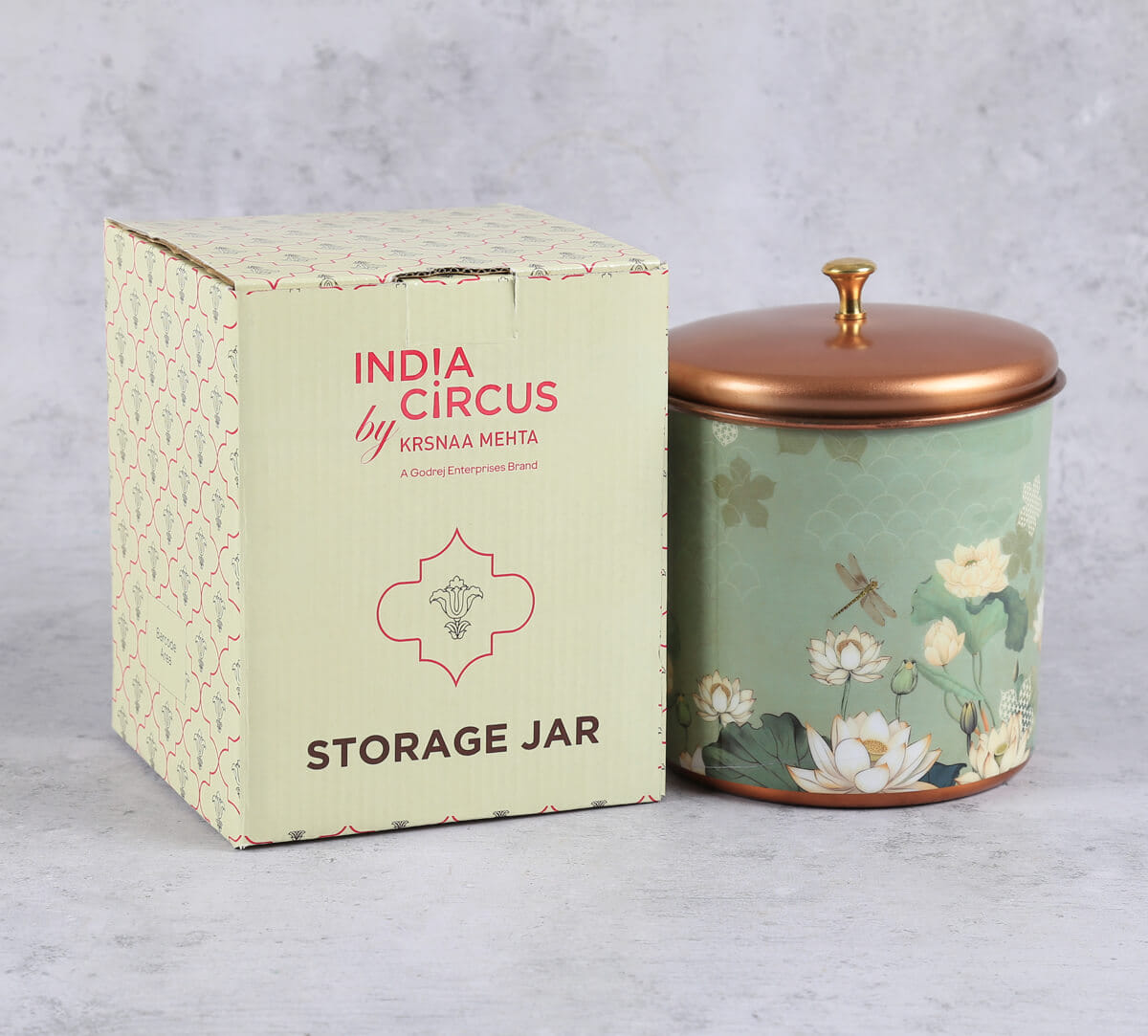 India Circus by Krsnaa Mehta Sage Serenity Steel Cookie Jar