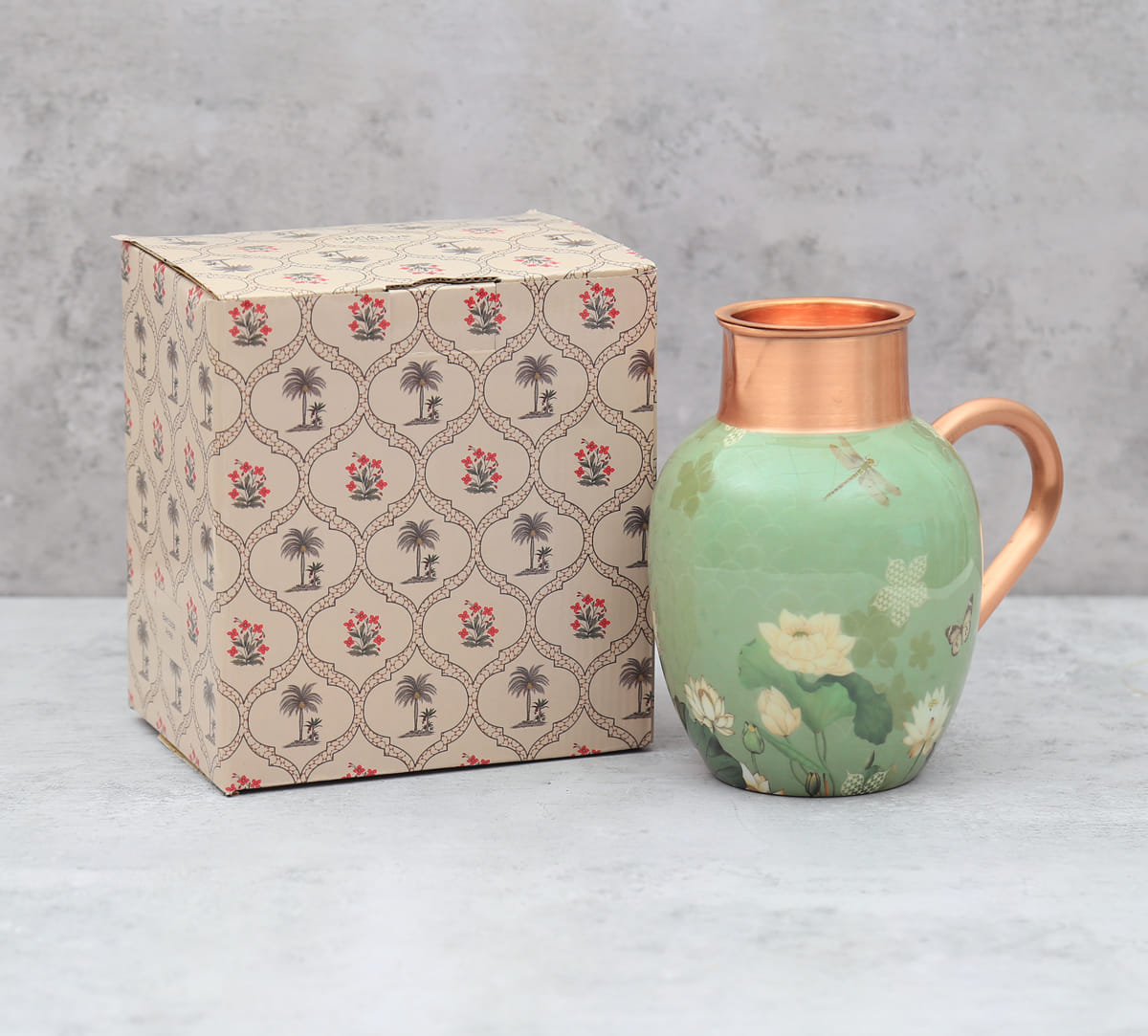India Circus by Krsnaa Mehta Sage Serenity Copper Jug Set