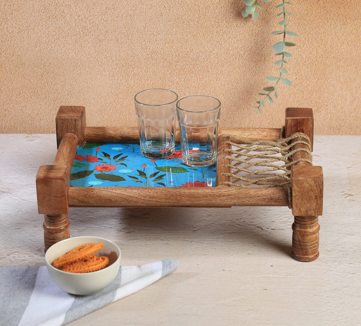 India Circus by Krsnaa Mehta Blossomy Mosaic Wooden Platter