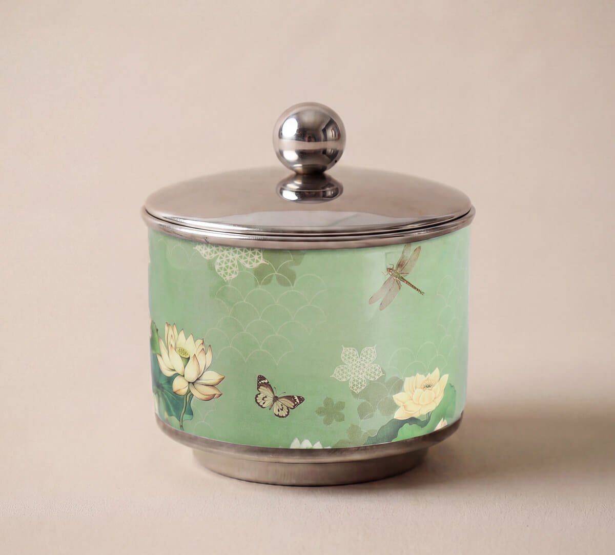 India Circus by Krsnaa Mehta Sage Serenity Steel Bowl with Lid