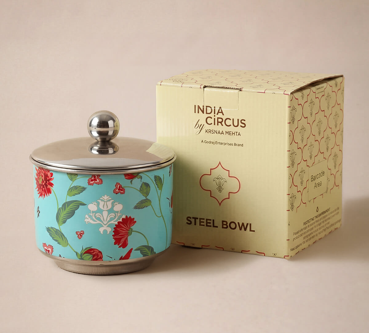 India Circus by Krsnaa Mehta Zinnian Jazz Steel Bowl with Lid