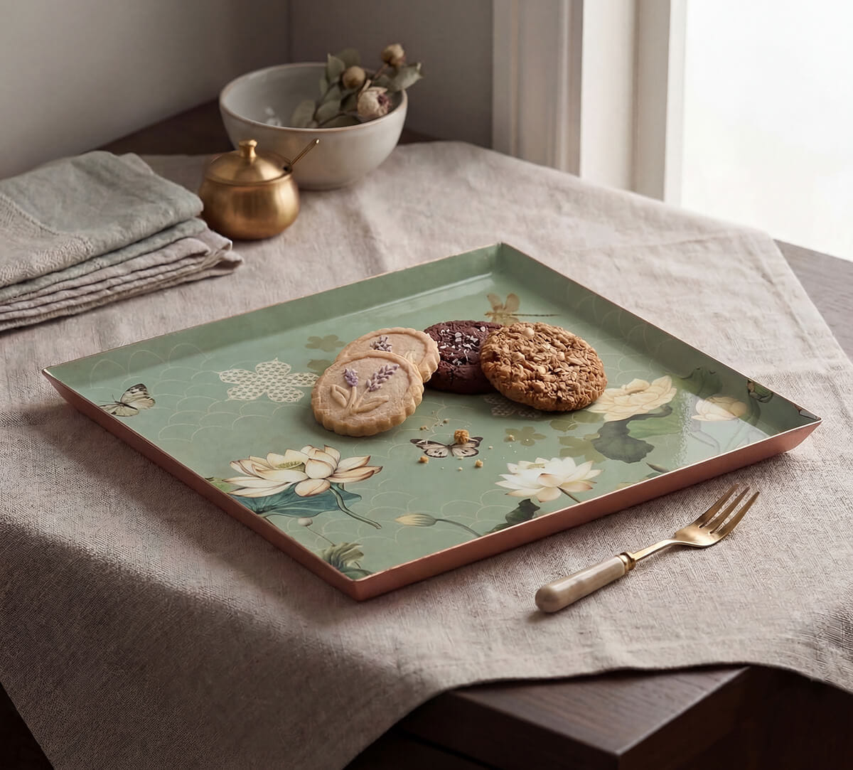 India Circus by Krsnaa Mehta Sage Serenity Steel Platter