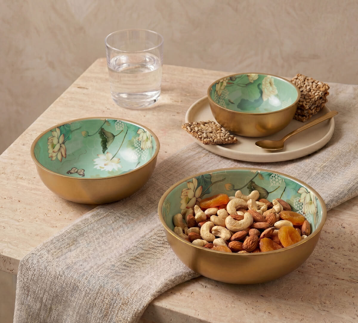 India Circus by Krsnaa Mehta Sage Serenity Steel Bowl Set of 3