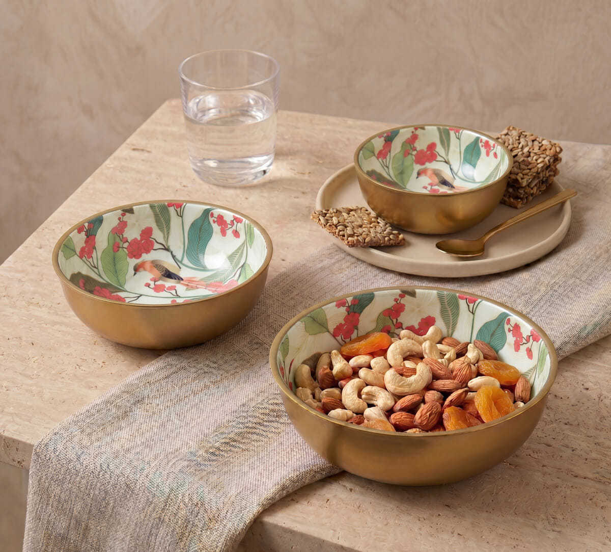 India Circus by Krsnaa Mehta Bird land paradise Steel Bowl Set of 3
