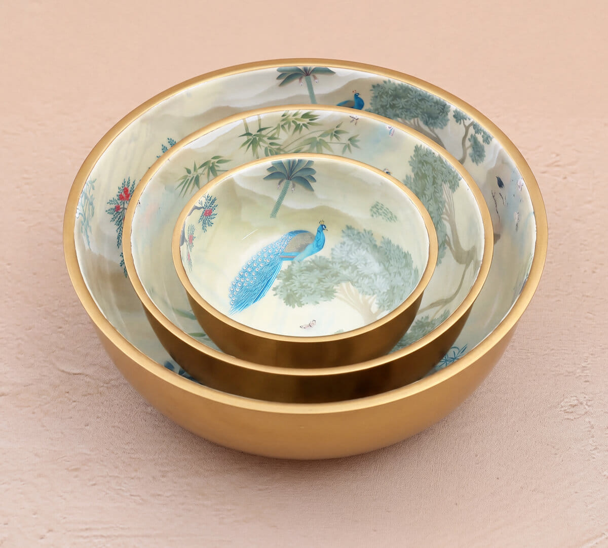 India Circus by Krsnaa Mehta Bird Oasis Steel Bowl Set of 3