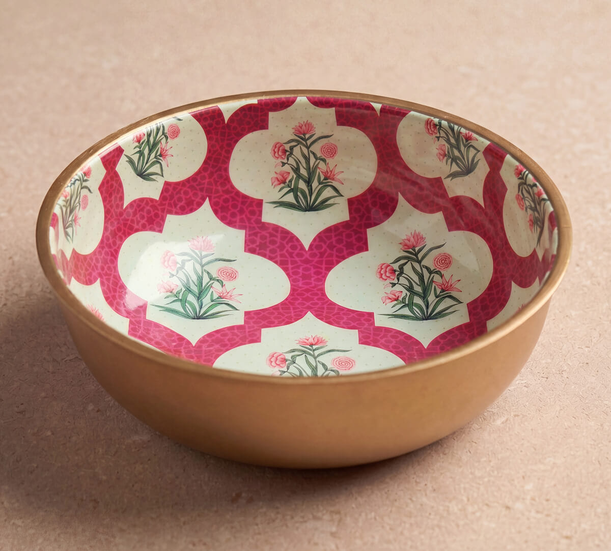 India Circus by Krsnaa Mehta Poppy Flower Scarlet Steel Bowl Set of 3