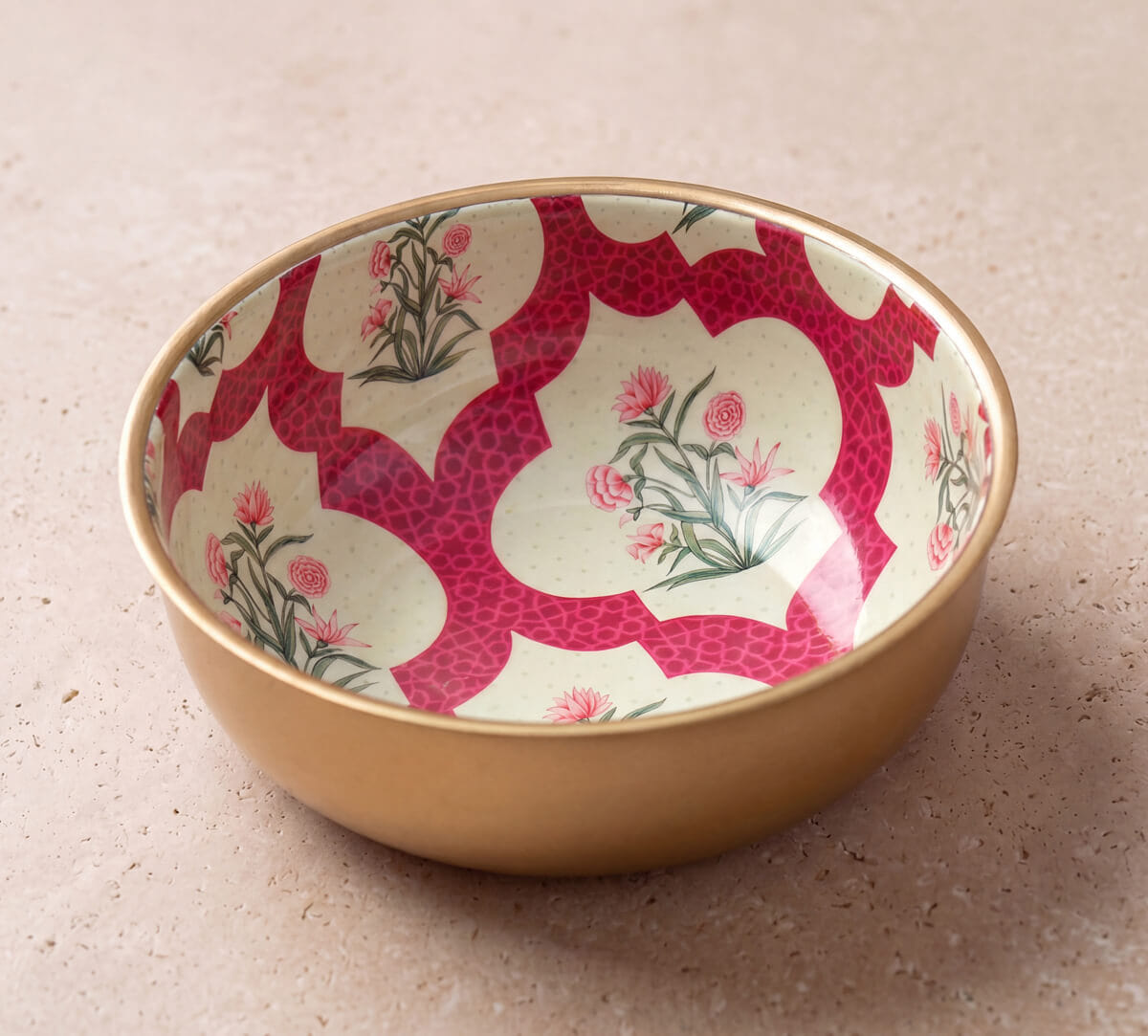 India Circus by Krsnaa Mehta Poppy Flower Scarlet Steel Bowl Set of 3