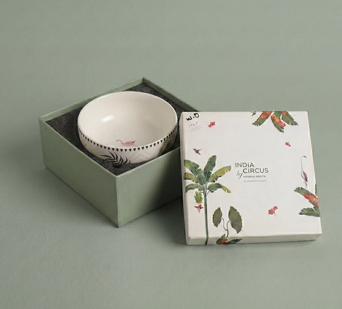 India Circus by Krsnaa Mehta Foraging Flamingo Serving Bowl