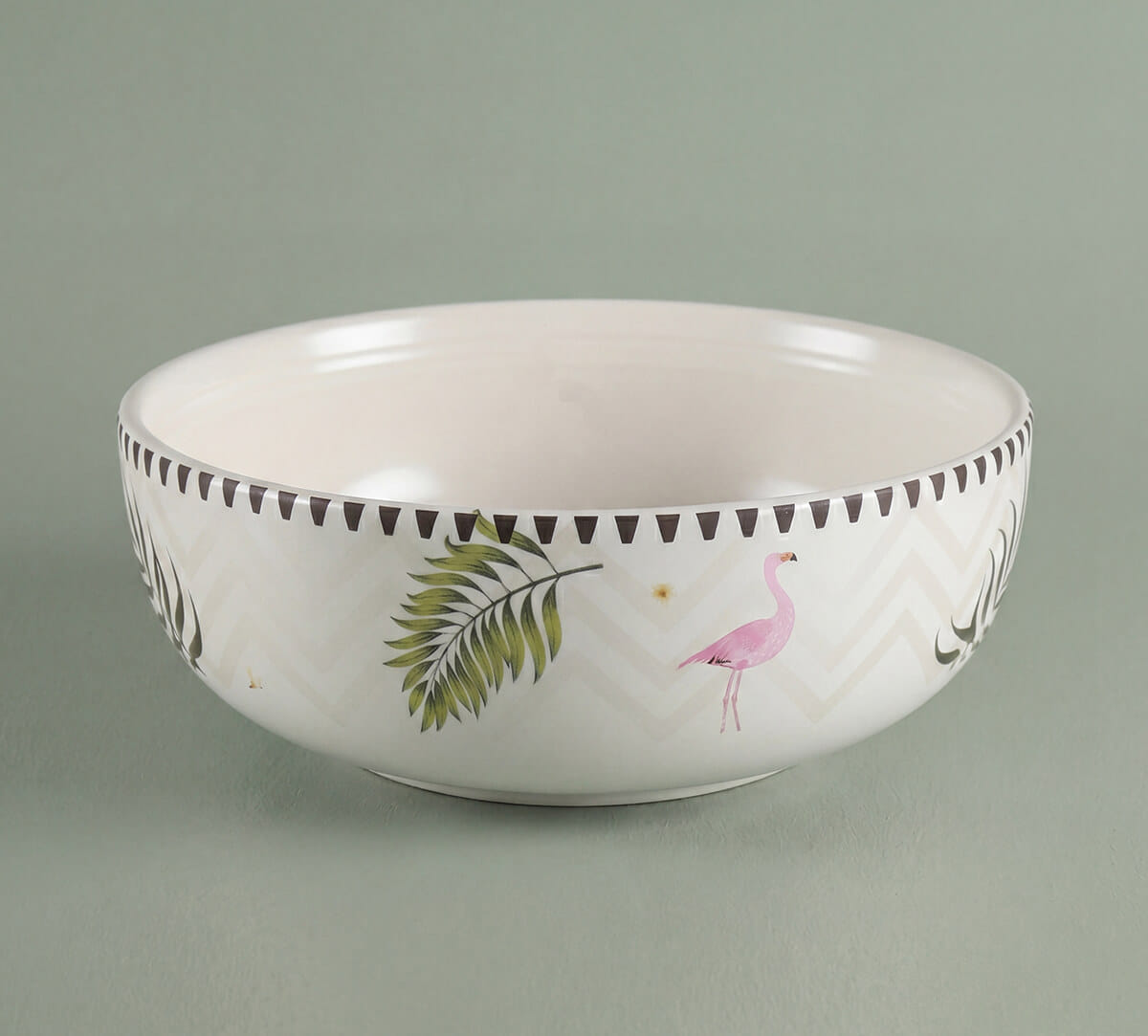 India Circus by Krsnaa Mehta Foraging Flamingo Serving Bowl