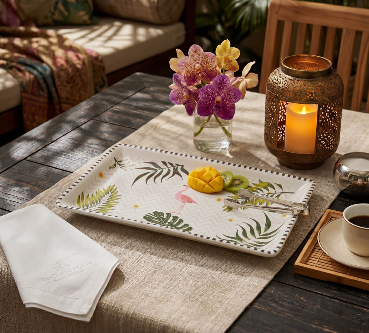 India Circus by Krsnaa Mehta Foraging Flamingo Platter