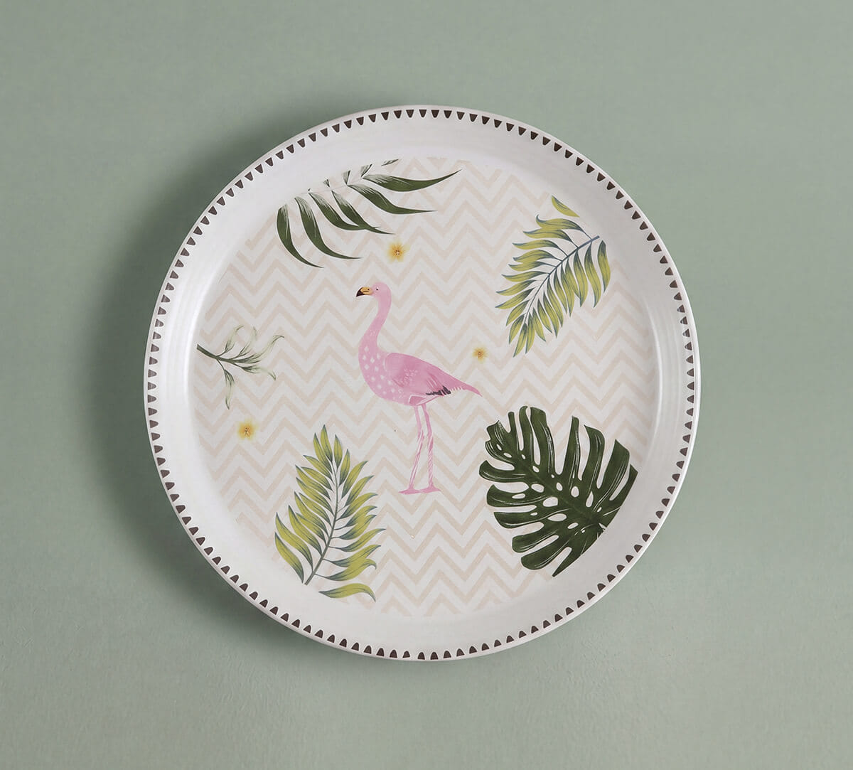 India Circus by Krsnaa Mehta Foraging Flamingo Quarter Plate Set of 2