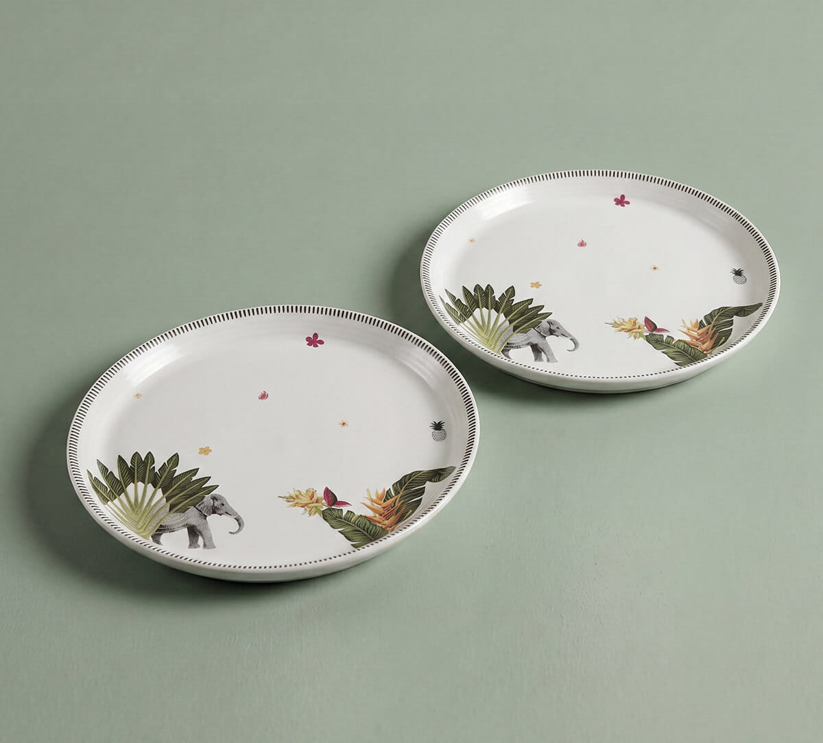 India Circus by Krsnaa Mehta Travellers Garden Quarter Plate Set of 2