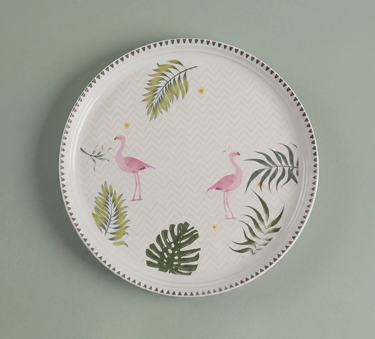 India Circus by Krsnaa Mehta Foraging Flamingo Dinner Plate Set of 2