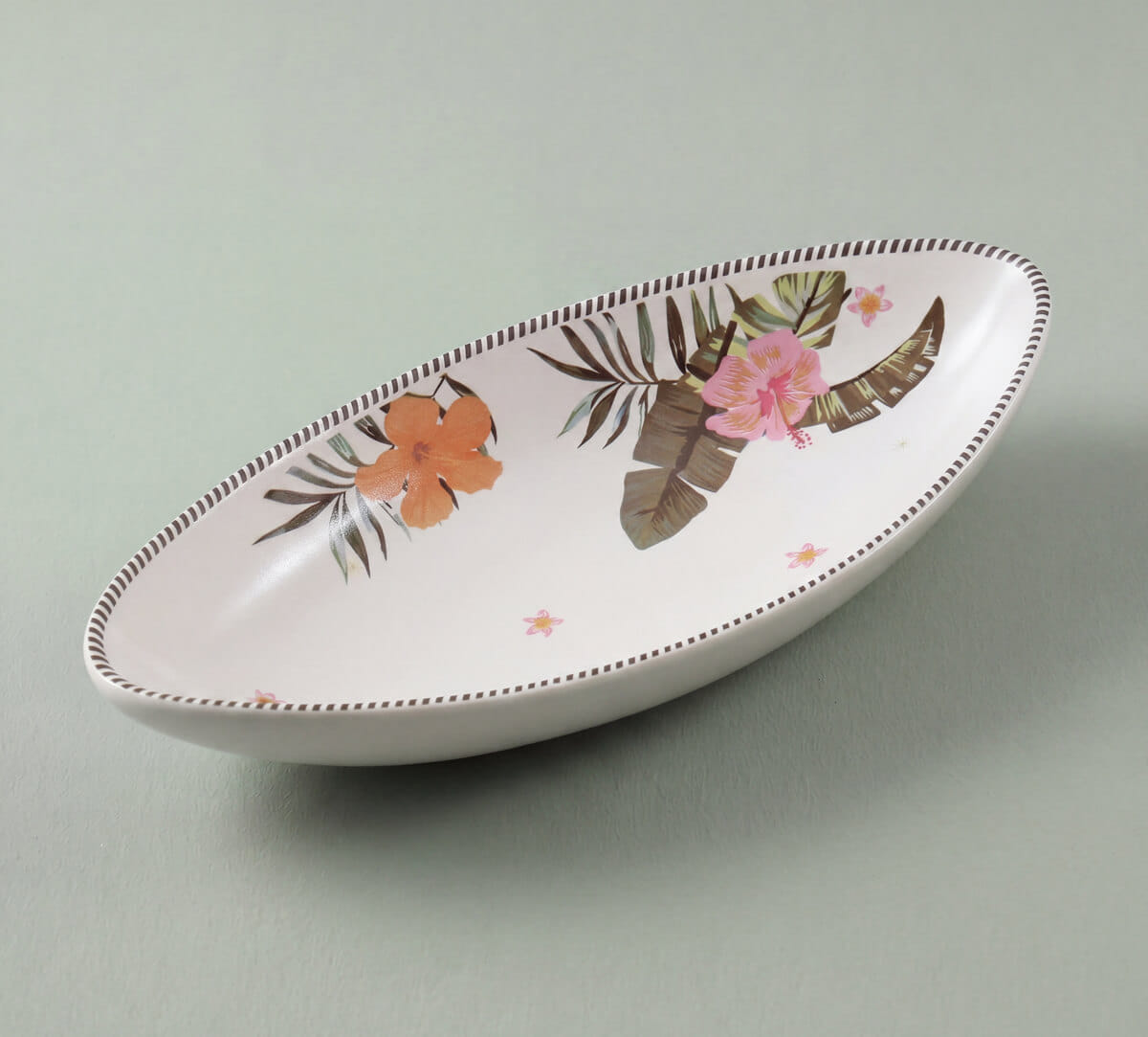 India Circus by Krsnaa Mehta Plumerias Plume Boat Shape Platter