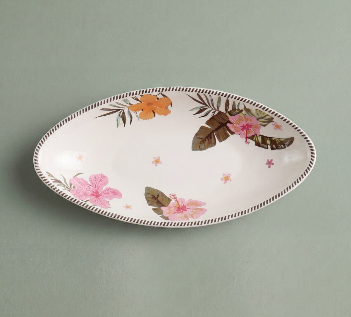 India Circus by Krsnaa Mehta Plumerias Plume Boat Shape Platter