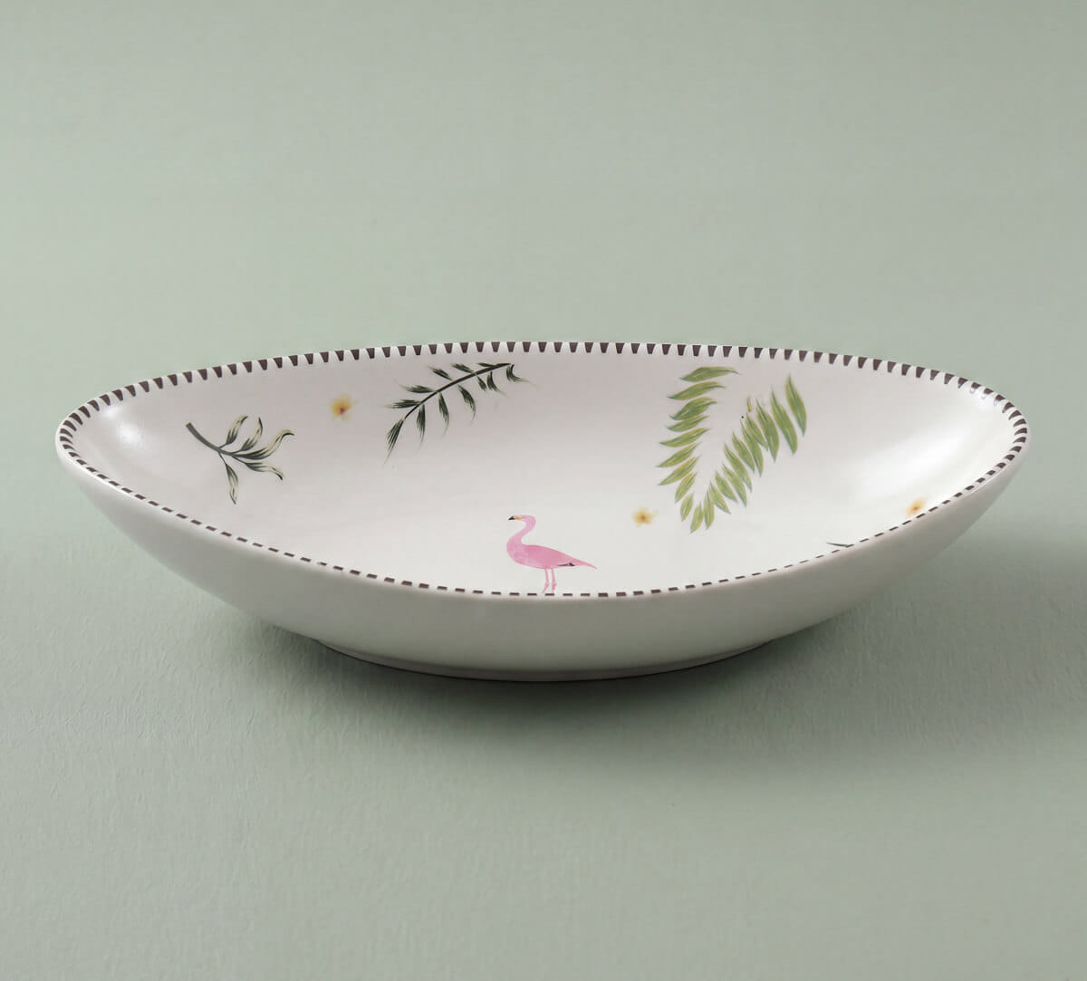 India Circus by Krsnaa Mehta Foraging Flamingo Boat Shape Platter