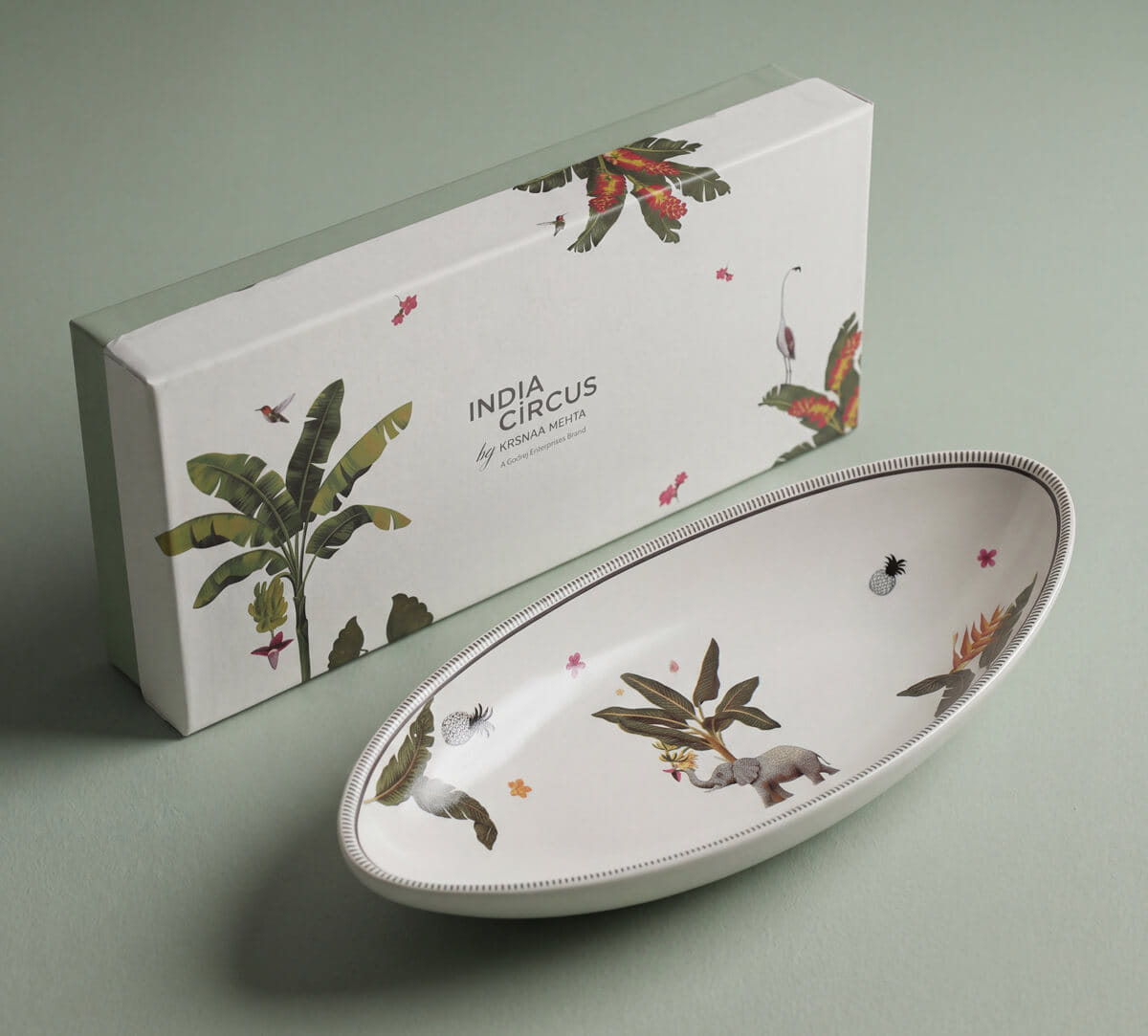 India Circus by Krsnaa Mehta Travellers Garden Boat Shape Platter