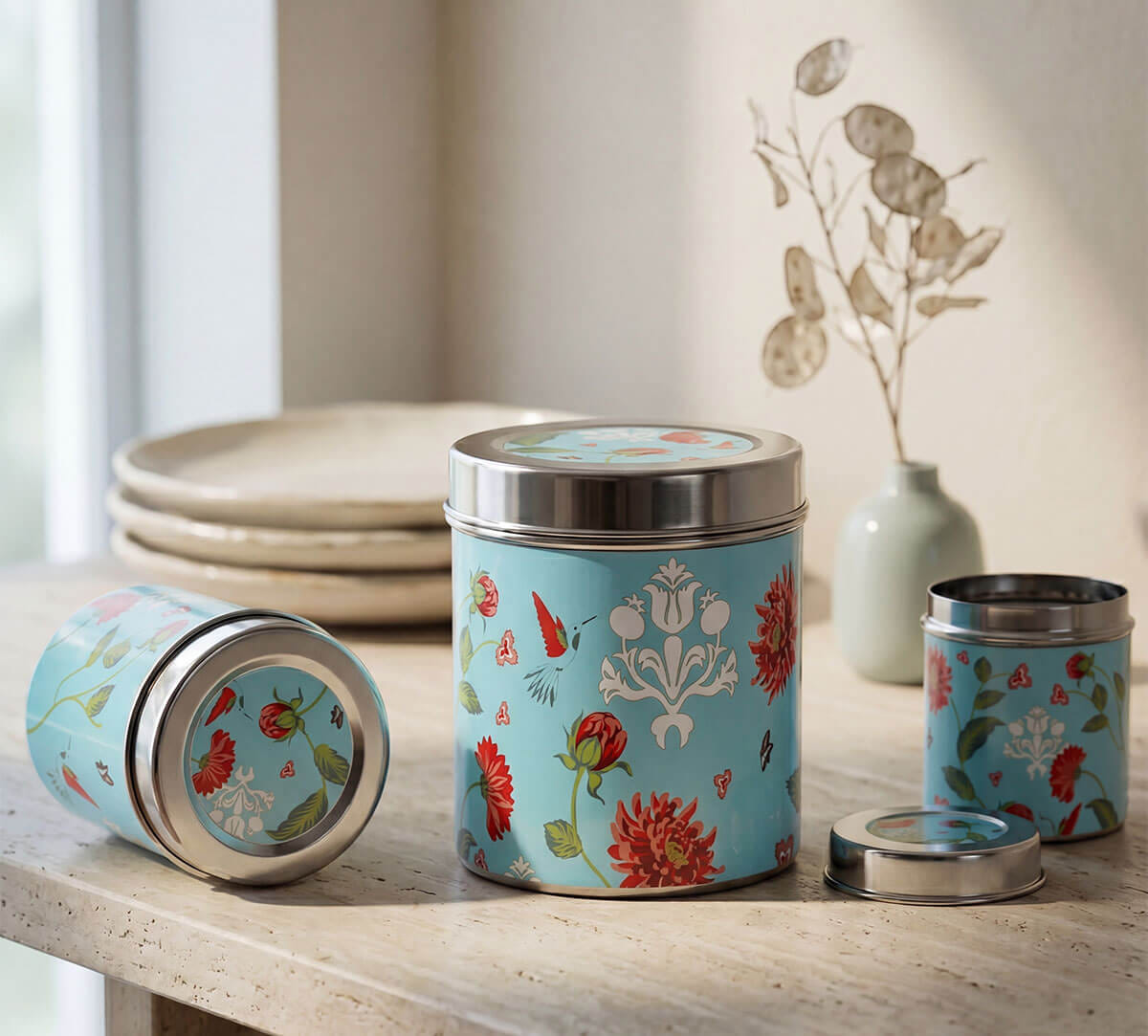 India Circus by Krsnaa Mehta Zinnian Jazz Steel Containers Set of 3