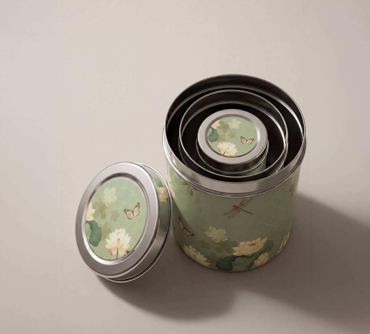 India Circus by Krsnaa Mehta Sage Serenity Steel Containers Set of 3