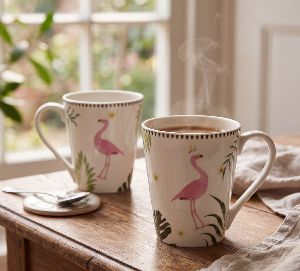 India Circus by Krsnaa Mehta Foraging Flamingo Coffee Mug Set of 2