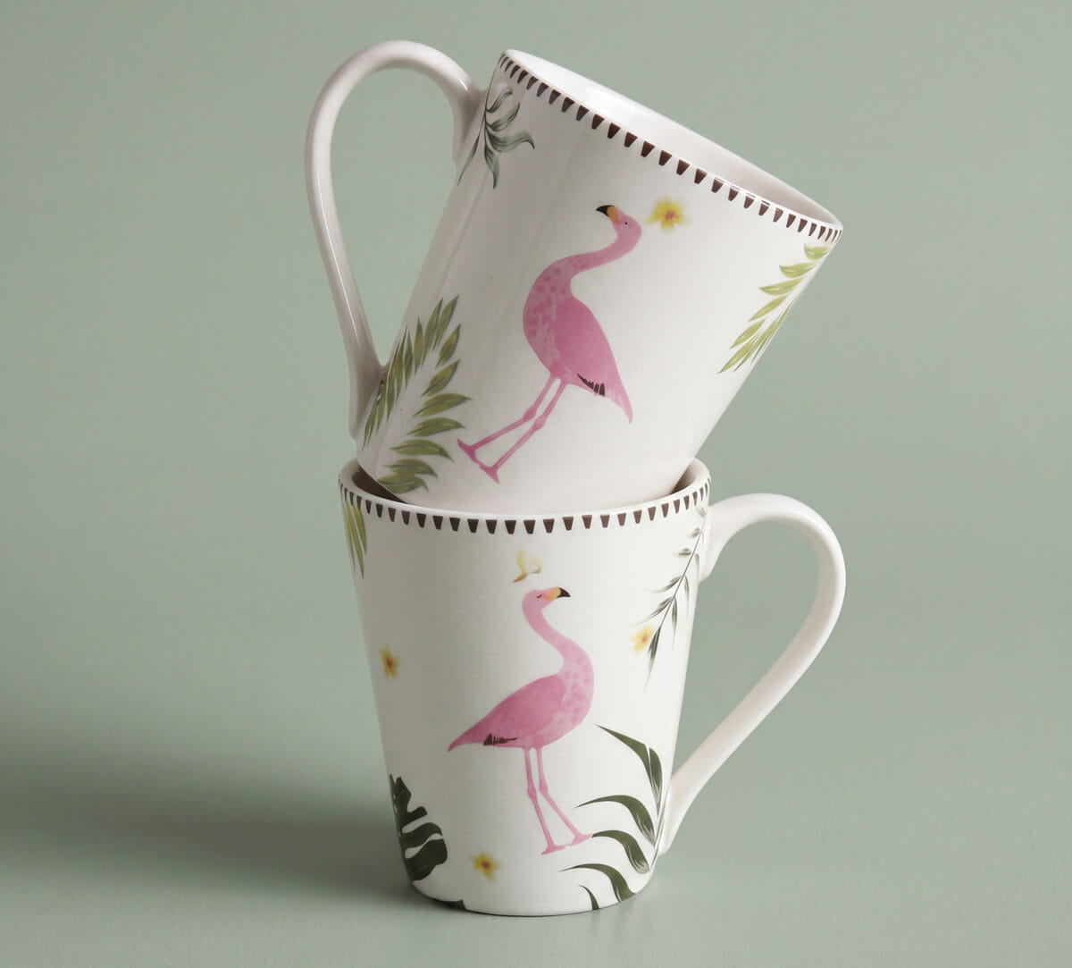 India Circus by Krsnaa Mehta Foraging Flamingo Coffee Mug Set of 2