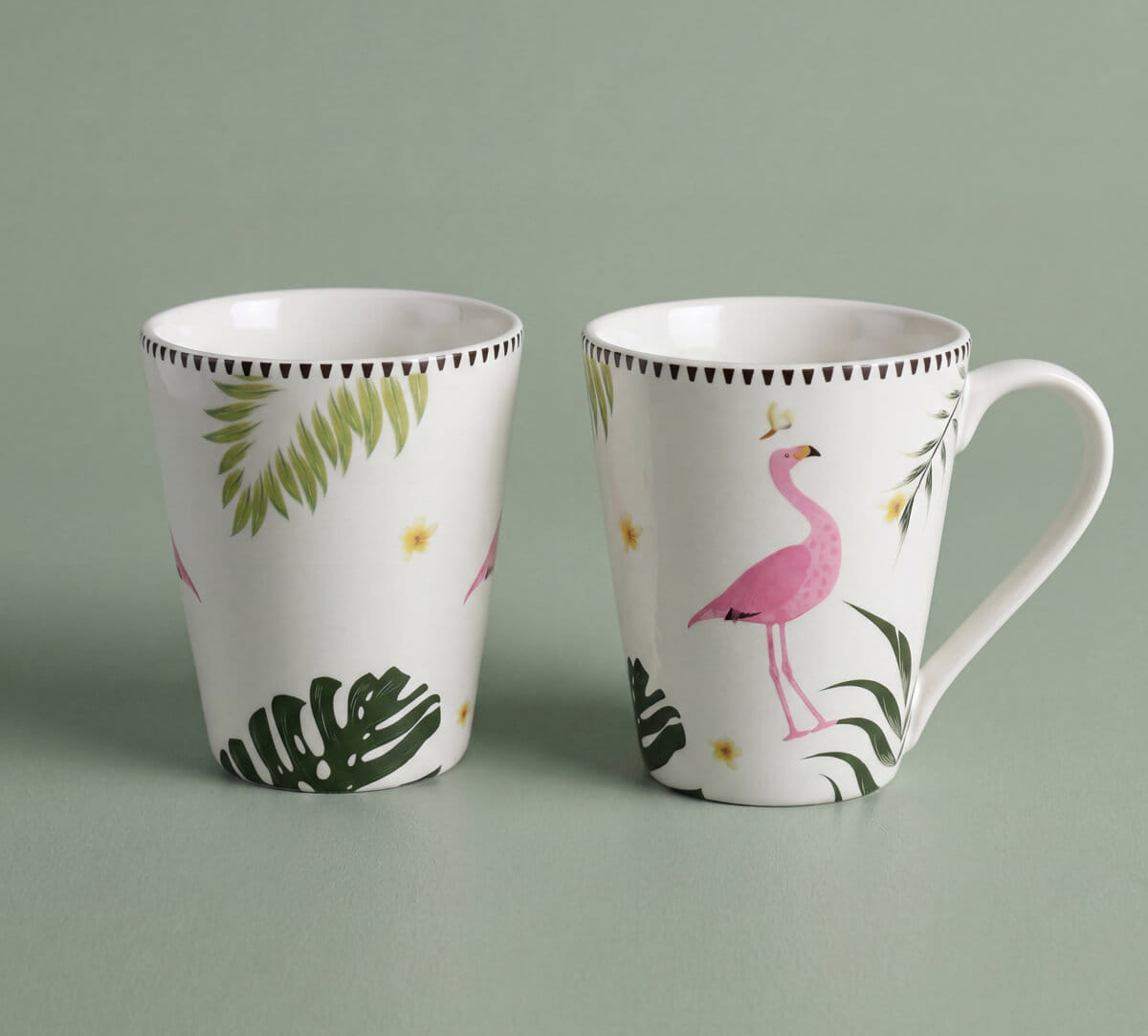 India Circus by Krsnaa Mehta Foraging Flamingo Coffee Mug Set of 2