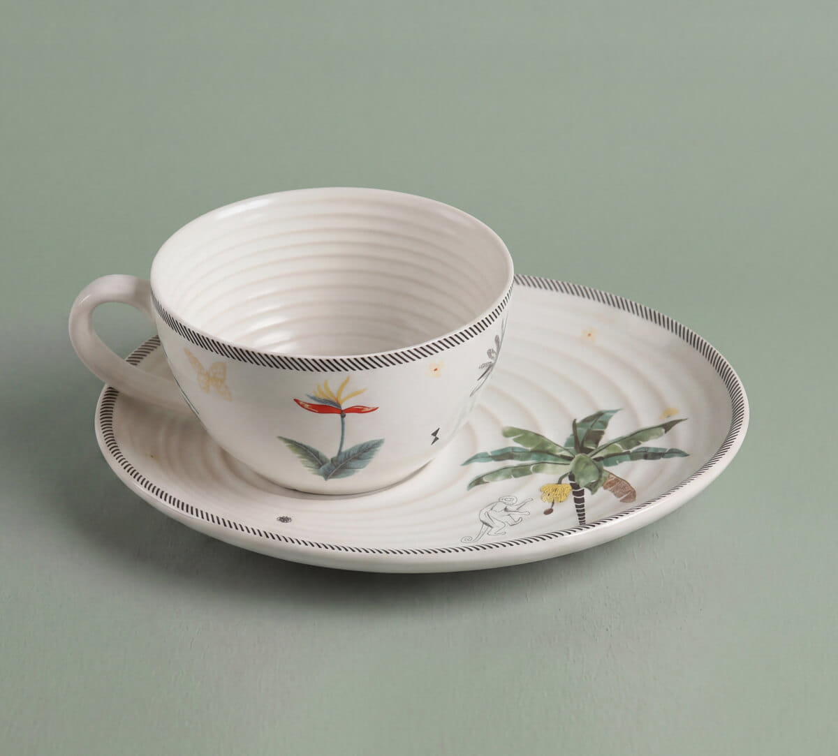 India Circus by Krsnaa Mehta Strelizia's Garden Cup & Saucer Set of 4