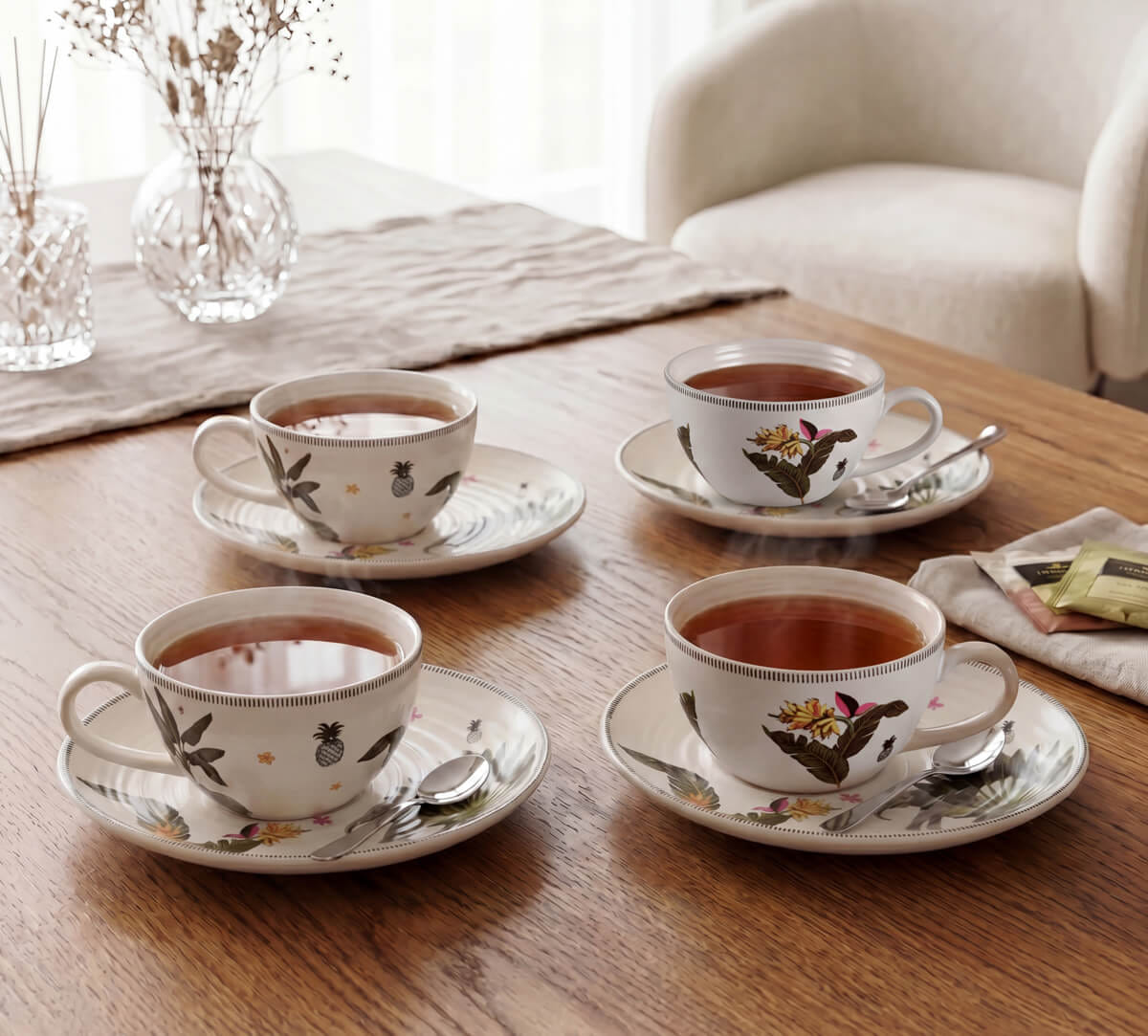 India Circus by Krsnaa Mehta Travellers Garden Cup & Saucer Set of 4