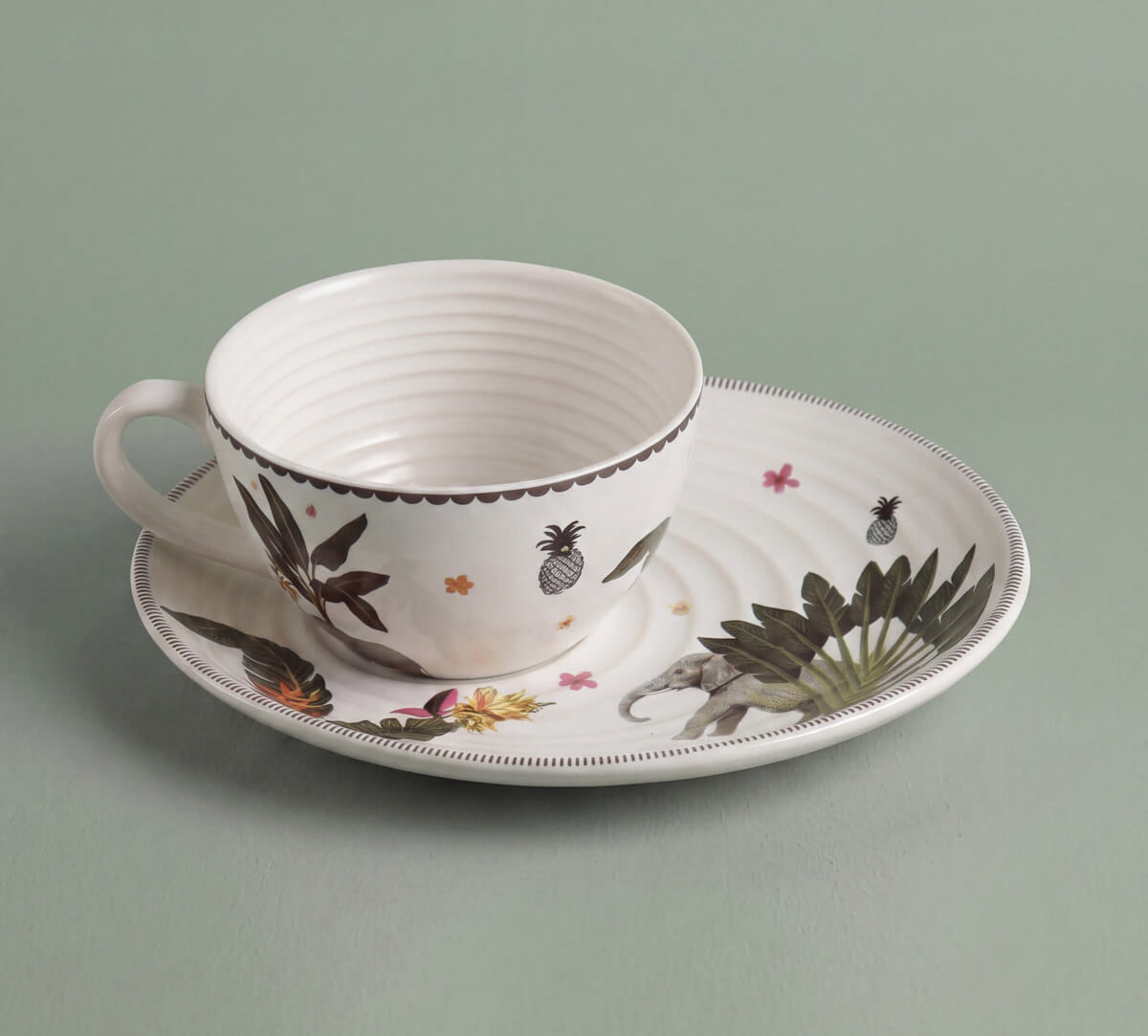 India Circus by Krsnaa Mehta Travellers Garden Cup & Saucer Set of 4