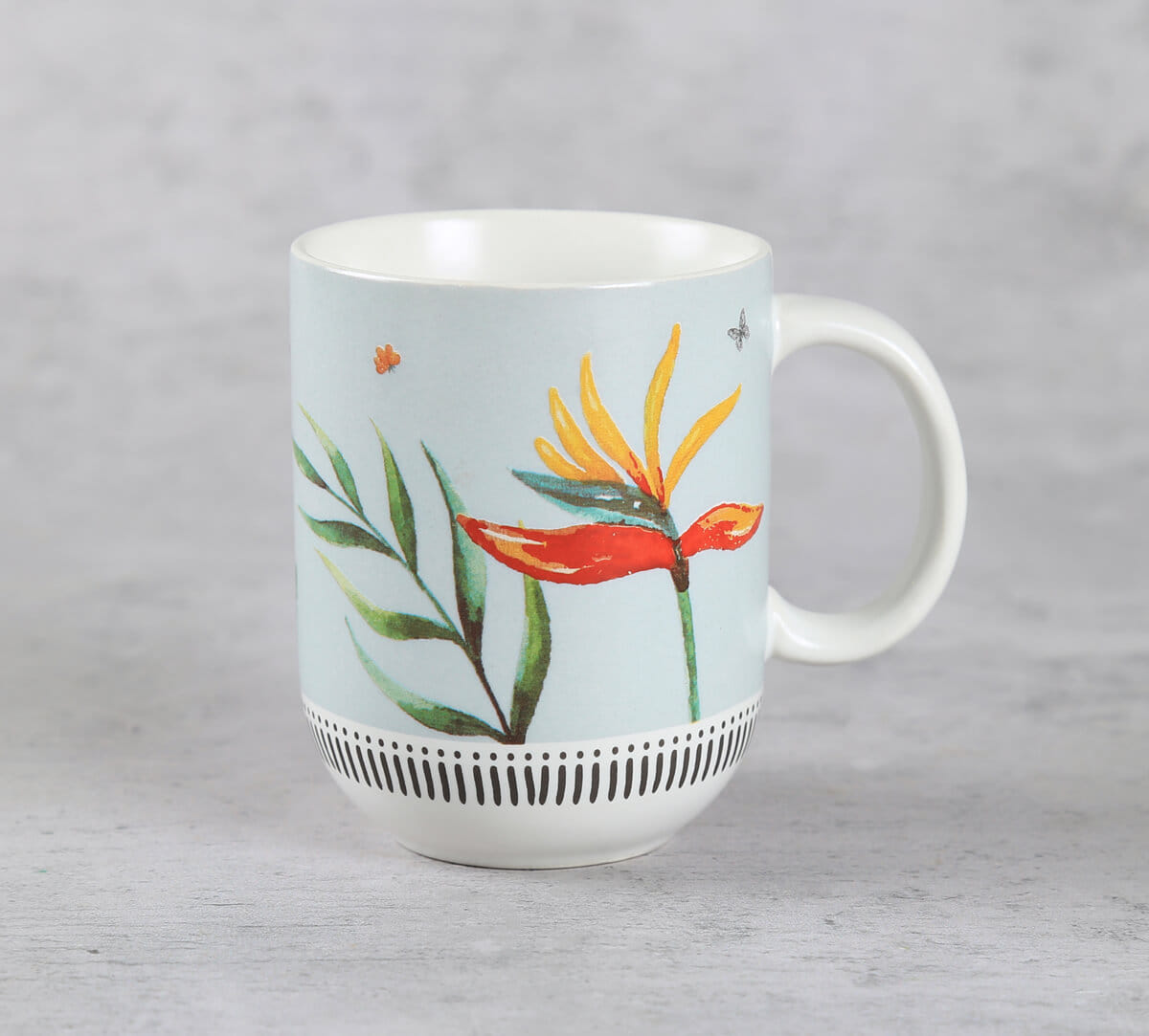 India Circus by Krsnaa Mehta Strelizia's Garden Porcelain Oval Mug Set of 2