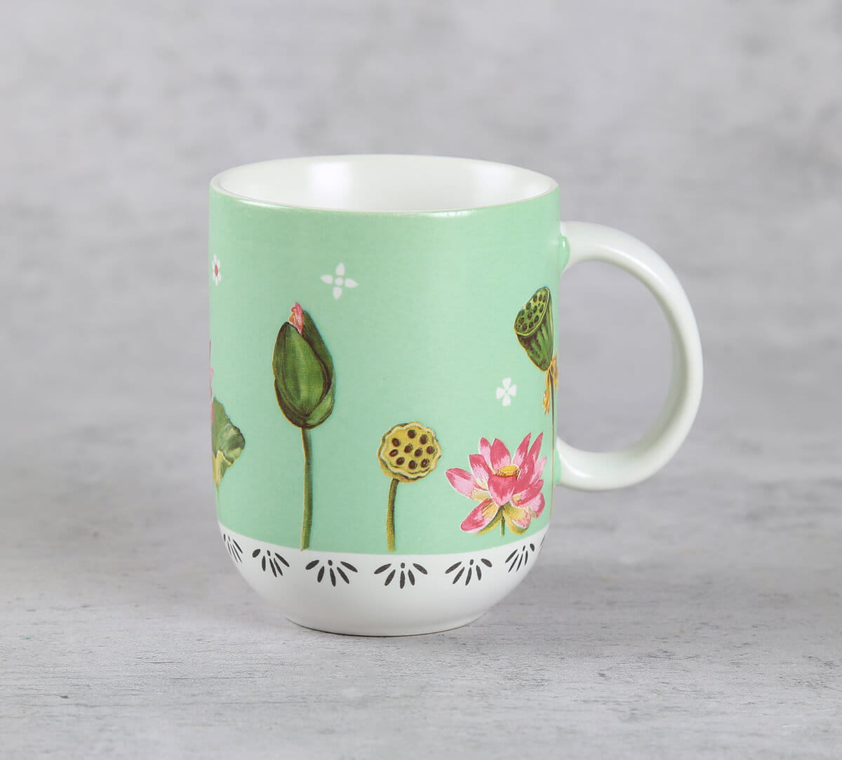 India Circus by Krsnaa Mehta Lotus Pond Porcelain Oval Mug Set of 2