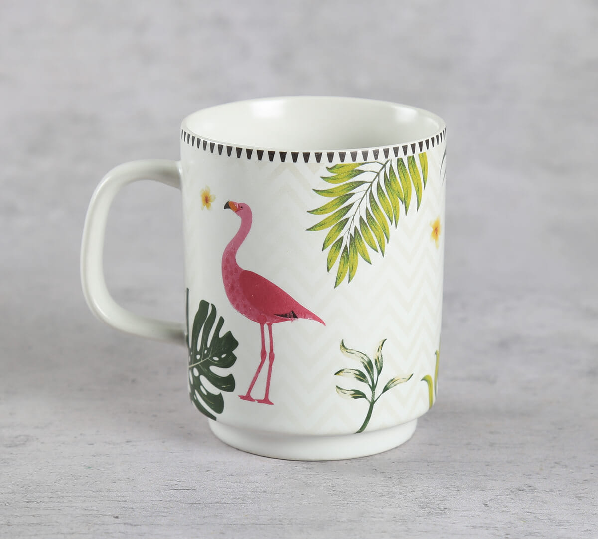 India Circus by Krsnaa Mehta Foraging Flamingo Porcelain Cylindrical Mug Set of 2